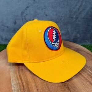 Grateful Dead Hat Steal Your Face Yellow Baseball Cap Snapback Adjustable Mens